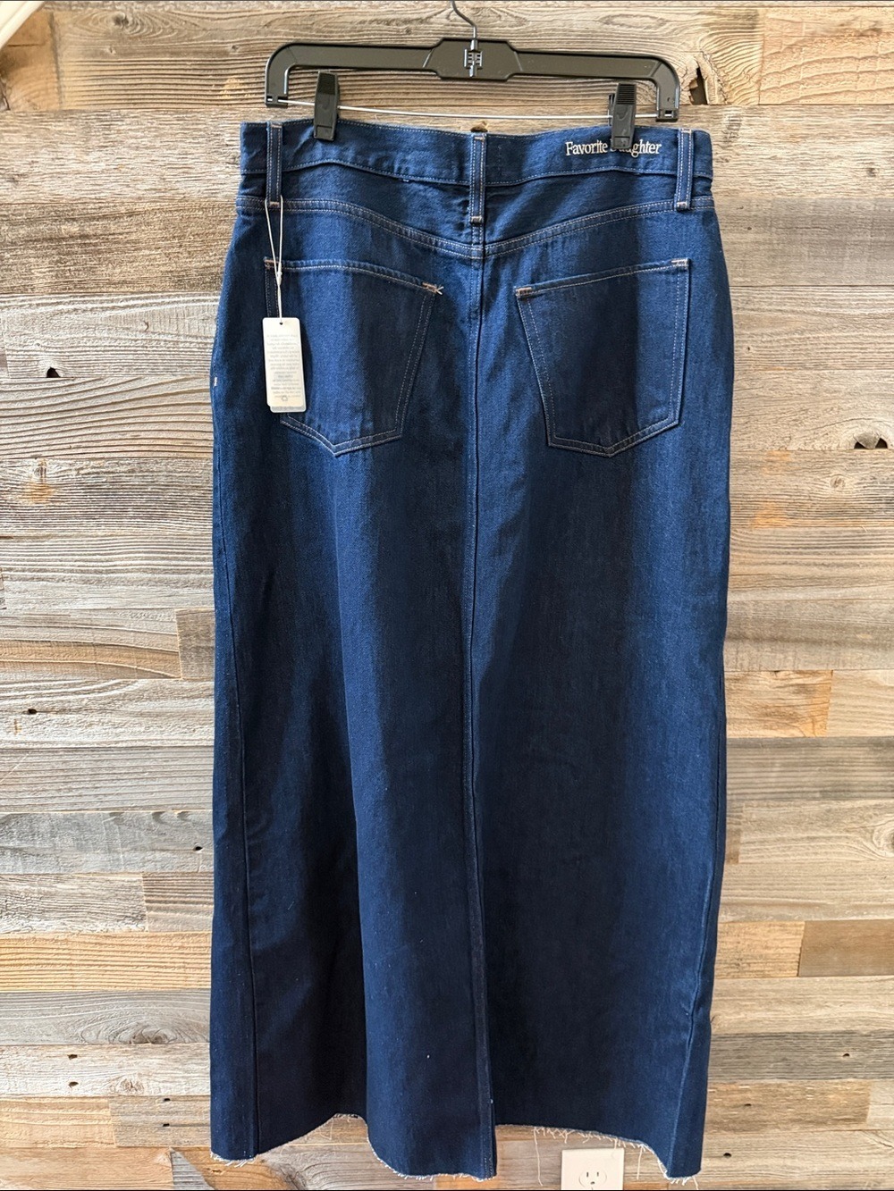 Favorite Daughter Sunny Denim Maxi Skirt Dark Wash Button Fly Size 28 NWT - Picture 3 of 10